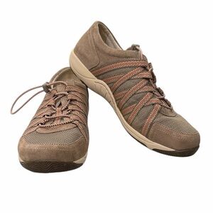 Dansko Taupe and Pink Honor Sneakers with Quick Lace Sz 40 U.S 9